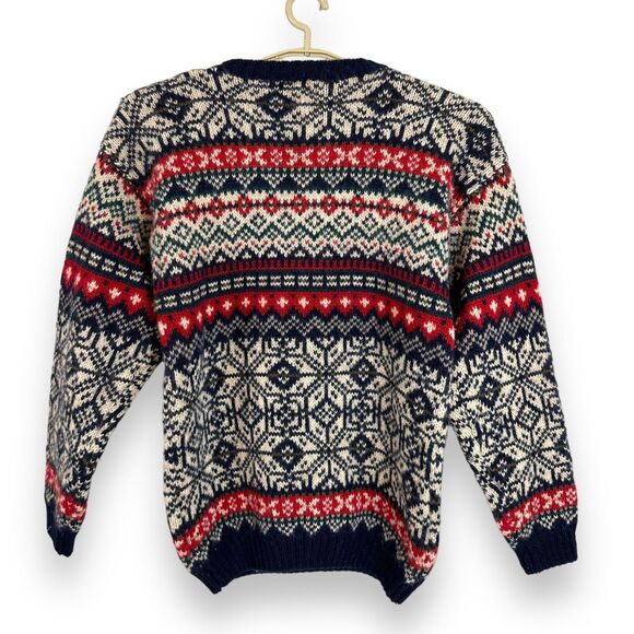 GH Bass and Co Sweater Fair Isle Shetland Wool Heavyweight Multicolor Nordic L - Picture 12 of 15